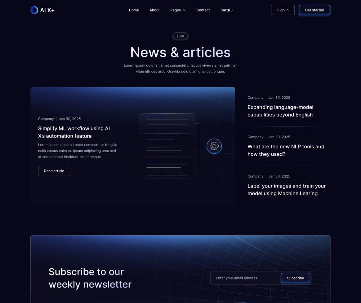 AI X+ - Blog V2 Page - Artificial Intelligence Startup Webflow Template