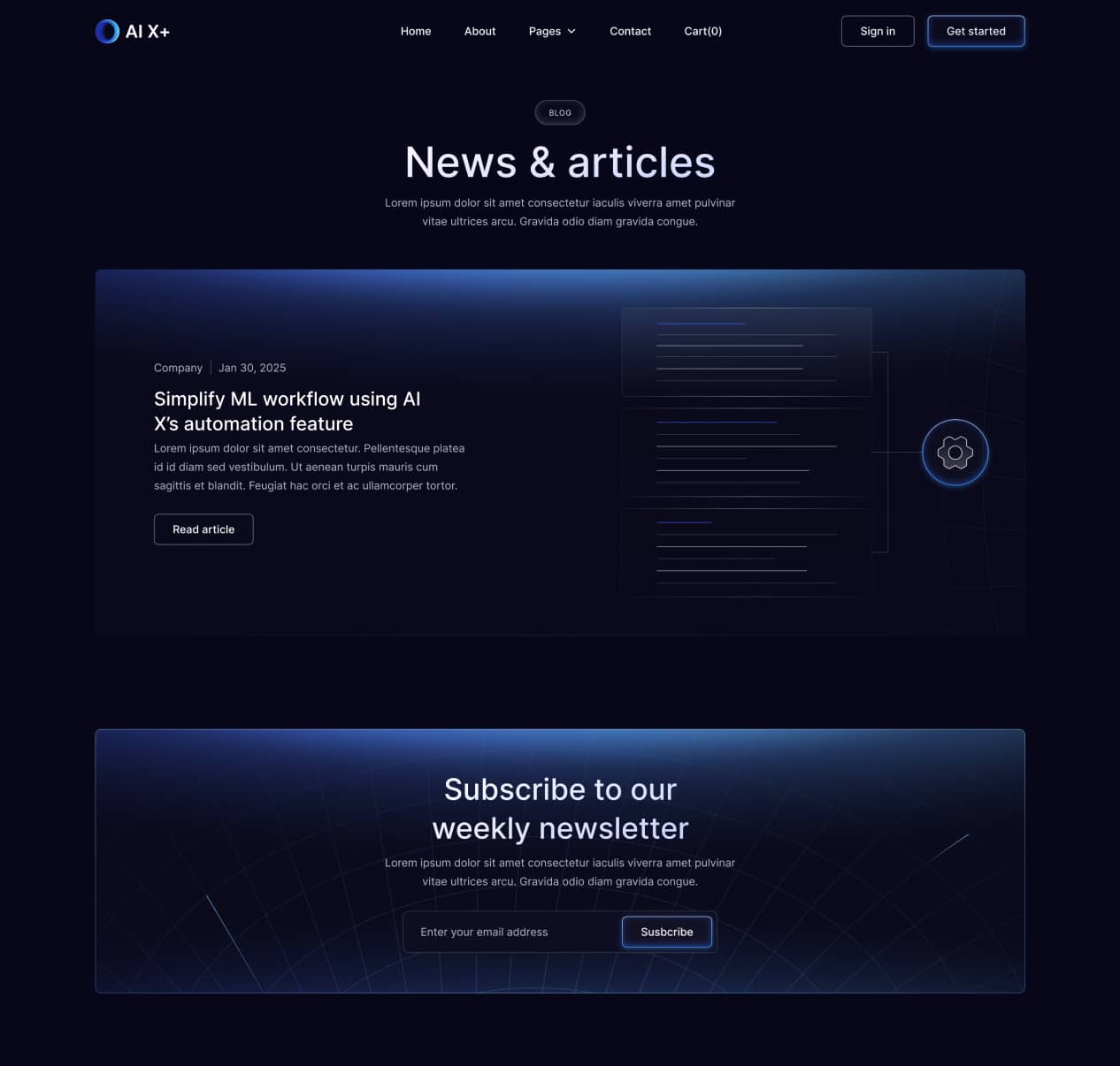 AI X+ - Blog V3 Page - Artificial Intelligence Startup Webflow Template