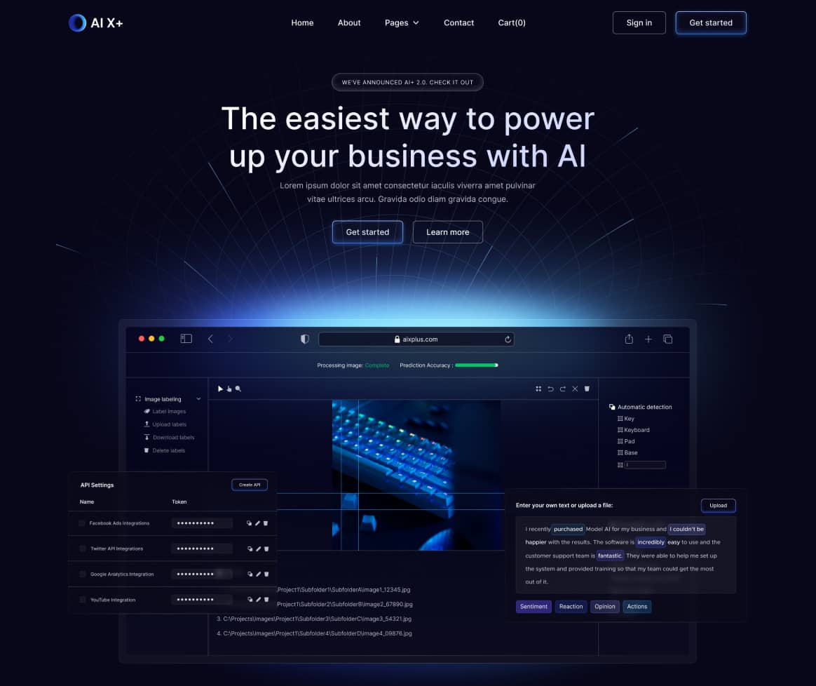 AI X+ - Home V1 Page - Artificial Intelligence Startup Webflow Template