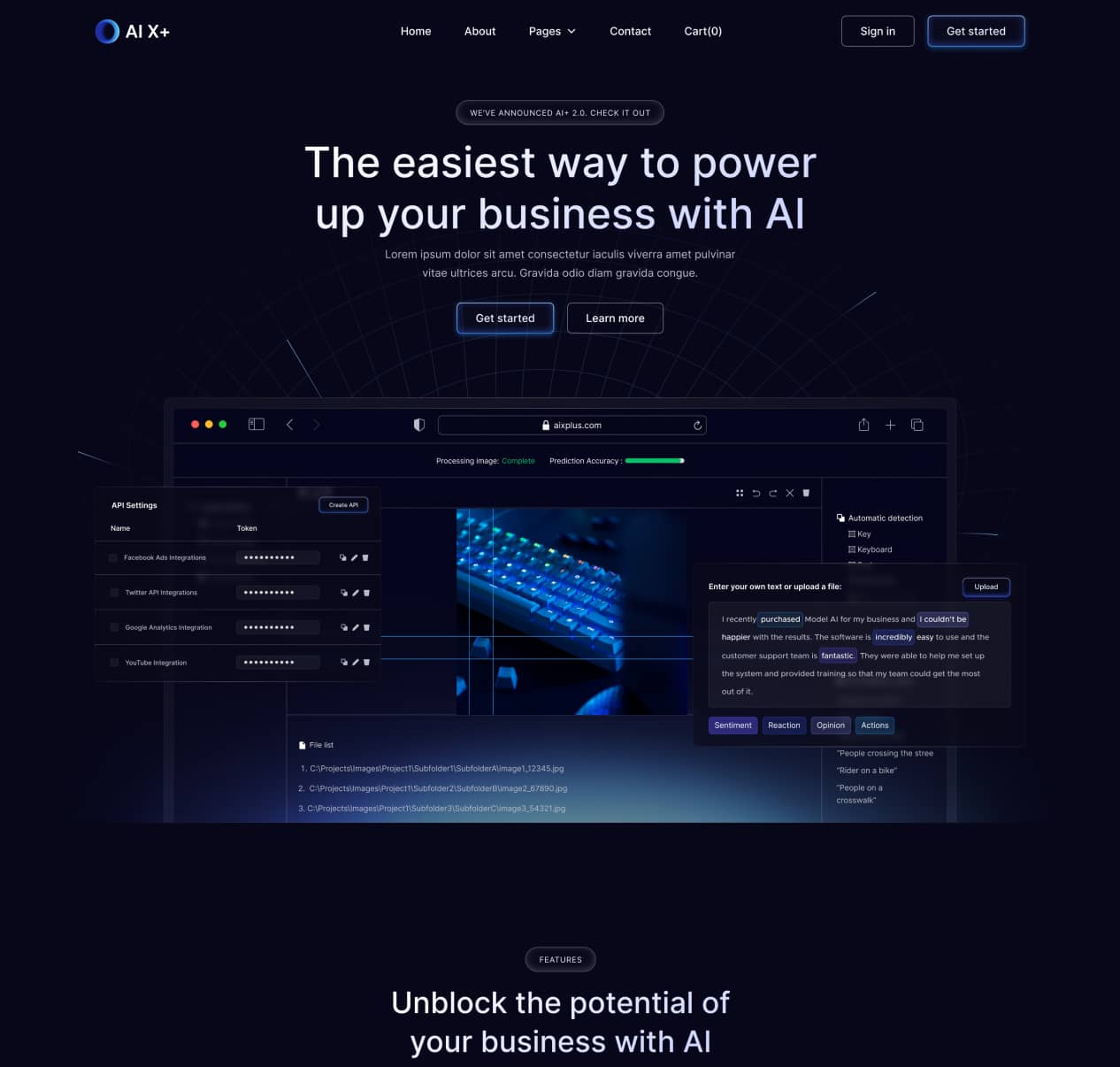 AI X+ - Home V1 Page - Artificial Intelligence Startup Webflow Template