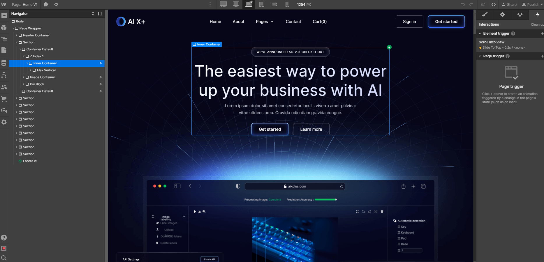 Animations - AI X+ Webflow Template