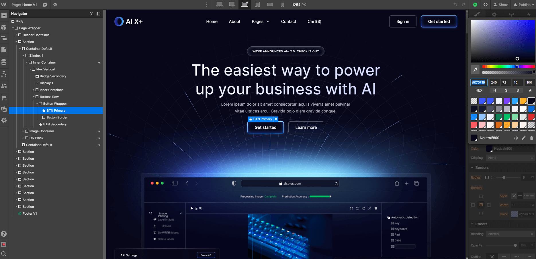 Color - AI X+ Webflow Template