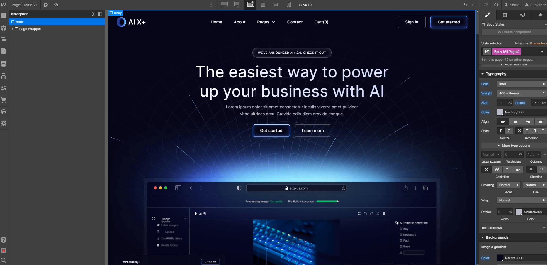 Typography - AI X+ Webflow Template